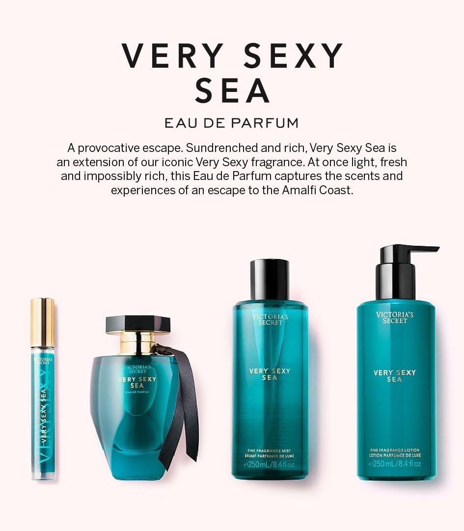 Victoria's Secret Very Sexy Sea Fragrance Mist, Notes of Italian Bergamot, Neroli Blossom & Sundrenched Cedar, Body Spray for Women (8.4 oz)