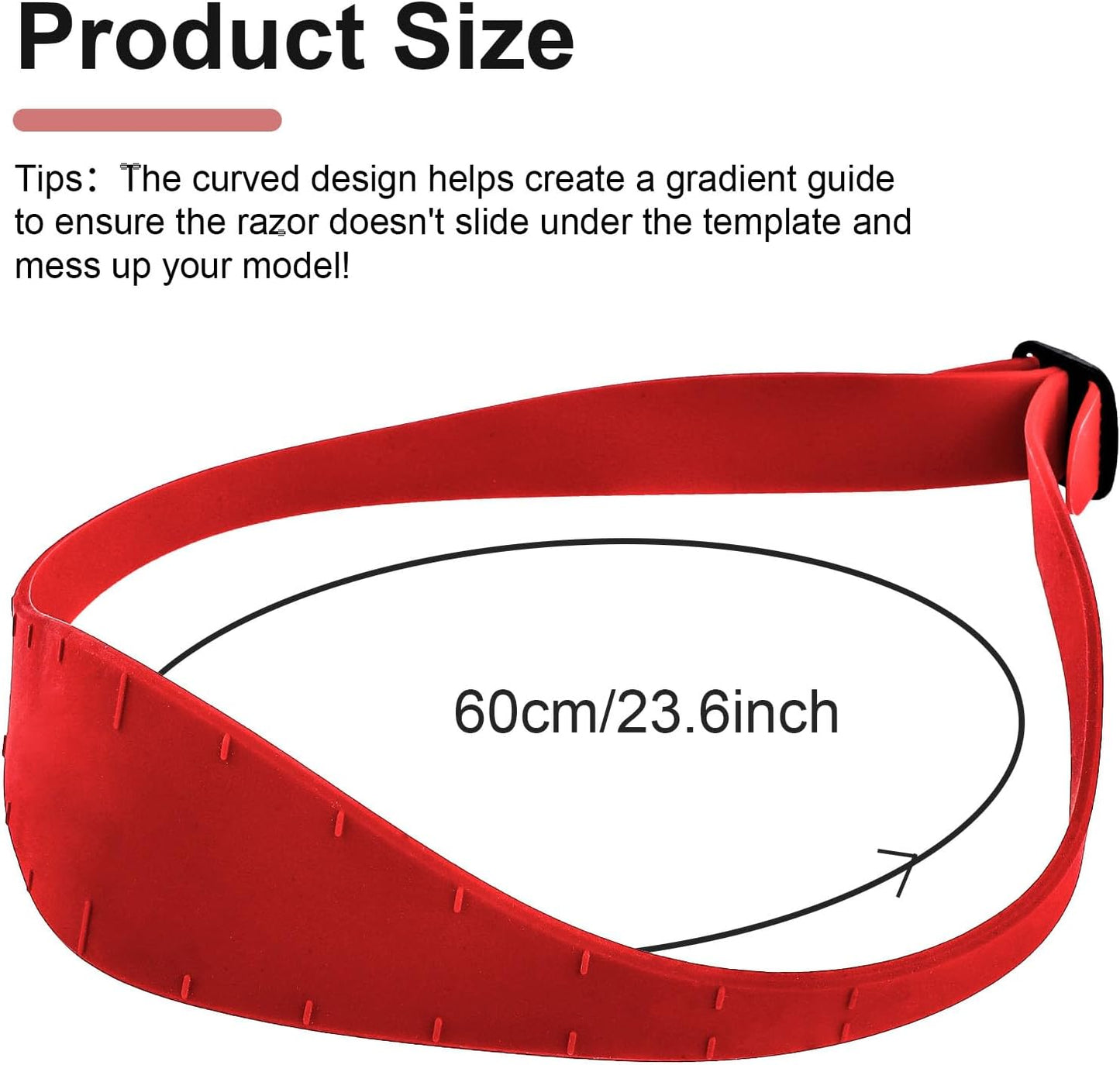 Neckline Shaving Template and Hair Trimming Guide, Silicone Curved Haircut Band for DIY Haircutting Creating Clean Straight Neck Hairline, Fade and Taper Guide for Hair Clippers (Red)