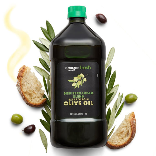 Amazon Fresh, Mediterranean Blend Extra Virgin Olive Oil, 3.6 Fl Oz (2L)