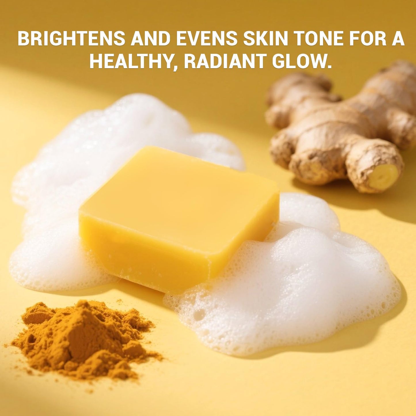 Rinse & Robust Turmeric Soap for Face & Body, Natural Handmade Bar Soap with Organic Turmeric, Shea Butter & Vitamin C, Gentle for All Skin Types Deep Cleansing Soaps for Men & Women 5.3 oz of 4 Bars