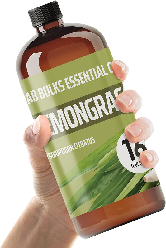 Lemongrass Essential Oil 16 oz (473 ml) for Diffusers, Home Care, Candles, Hair, Lemon Grass Spray