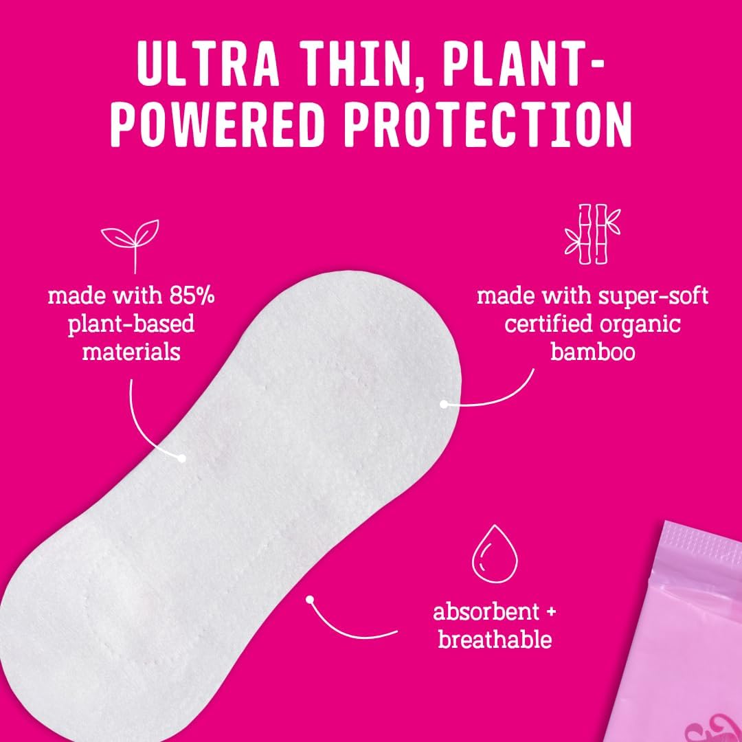 Flo Bamboo Daily Panty Liners Wrapped + Ultra Thin (96 Liners)