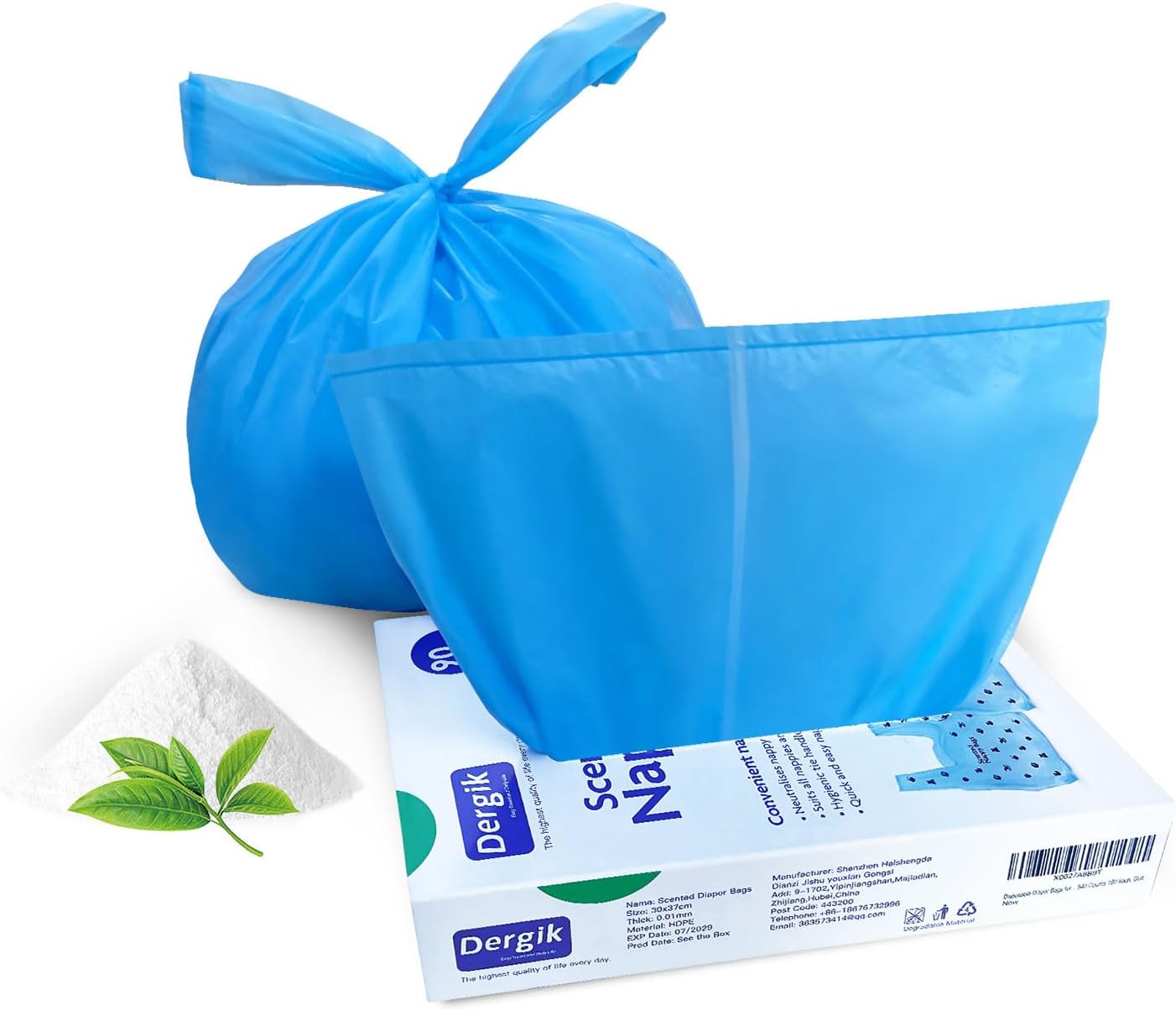 Personal Care Sanitary Disposal Bags (90 counts), Scented | for Sanitary Tampons, Pads, Liners, Wipes,Women Period Disposal | No Mess, Odor-Reducing,Hygiene Bags, Blue