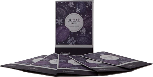 Floral Simplicity Sugar Plum Scented Sachets Pack of 6, Fall & Winter - Long-Lasting Scented Bags, Home Fragrance, Air Freshener & Deodorizer for Closet, Room, Drawer, or Cars, Made in USA
