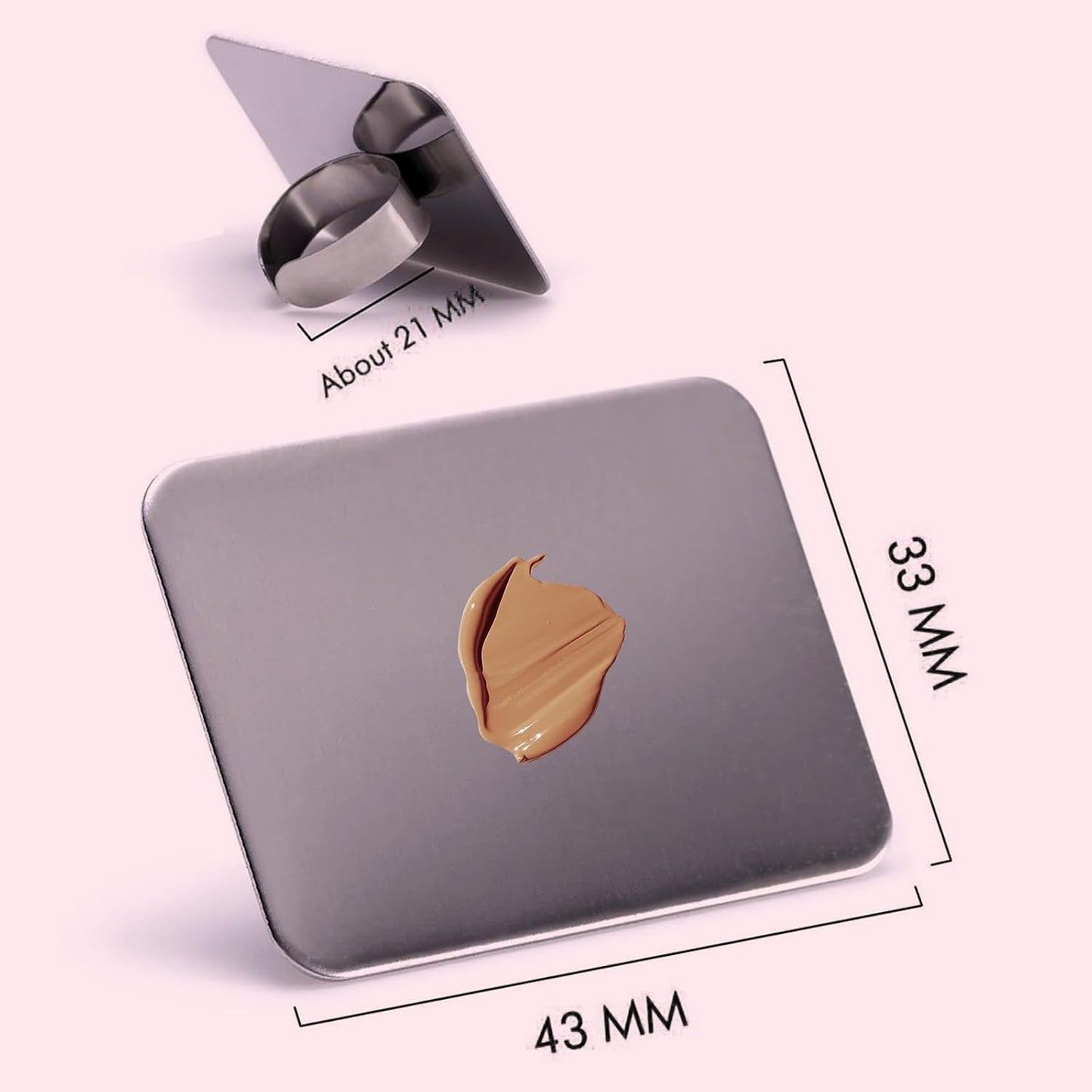 Makeup Mixing Palette, KissDate Makeup Spatula Palette with Foundation Spatula, Stainless Steel Makeup Palette Mixing Tray Nail Art Foundation