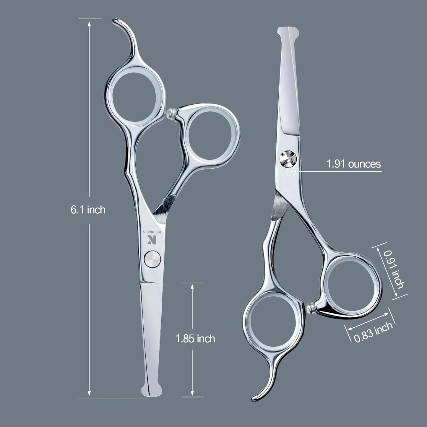 6.1 inch Kids Hair Cutting Scissors Safety Rounded Tips Haircut Scissors, K KaCaKaCa Professional Safe Hair Cutting Shears for Baby, Toddler, Children, Women and Men, Barber, Salon and Home Use