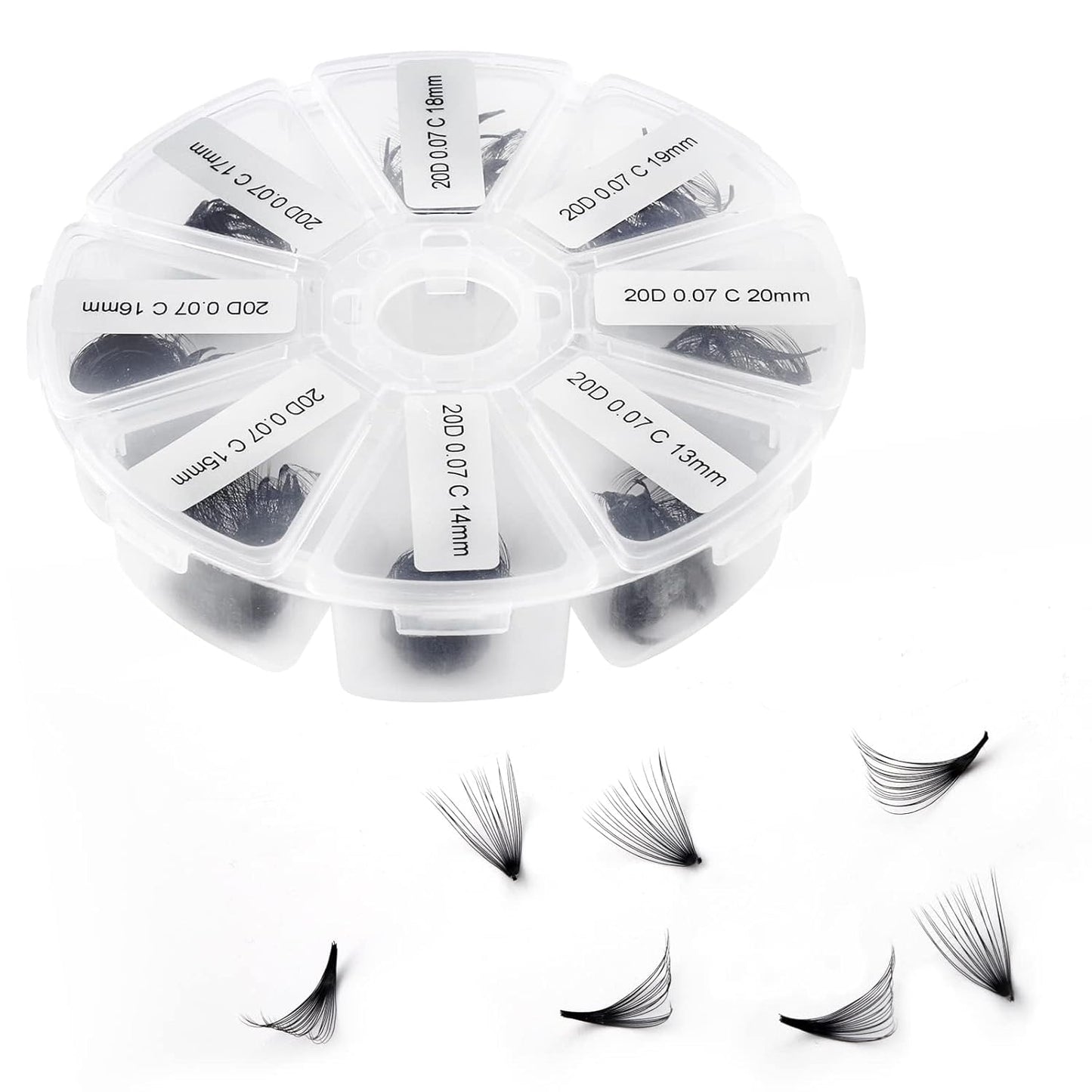 Premade Fans Eyelash Extension 500 Fans 20P Loose Volume Lashes D Curl Pre-made Fans 9-16mm