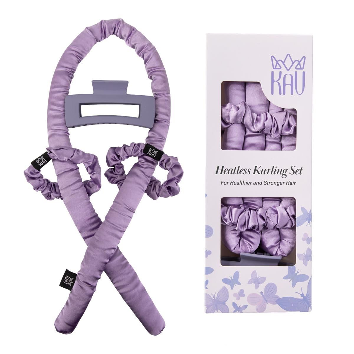 Heatless Hair Curler, Satin Hair Rollers for Heat less Curls Overnight, Premium Satin for No Heat Curls, Overnight Heatless Curling Rod to Sleep In, Silky Curlers with Clip and Scrunchies