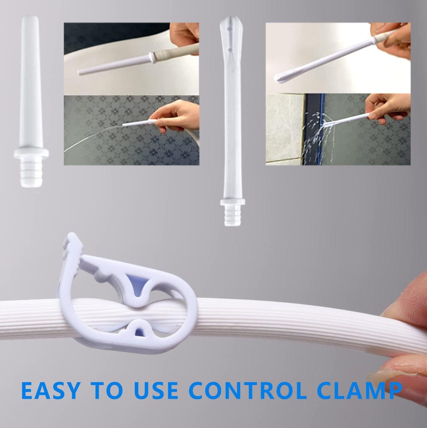 2 L Home Enema Bag Kit with 2 Enema Tips,60 inch Long Silicone Hose, Controlable Water Flow Valve, Hot-Water Bottle for Colon Cleansing Enemas（Blue）