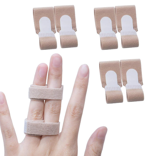 Finger Buddy Wraps, 6 PCS Finger Loops Tapes for Broken, Jammed, Swollen Finger or Dislocated Joint, Splints Brace for Pinky Ring Middle Index Trigger Finger, Toe Strap Bandage