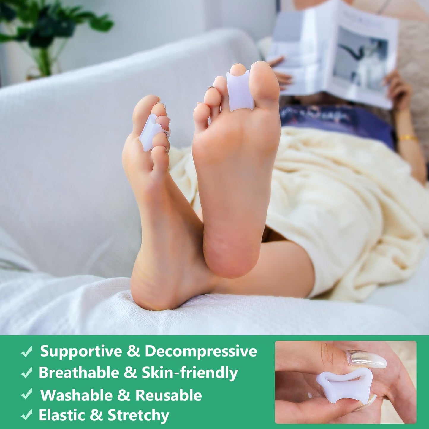 Niupiour Gel Hammer Toe Correctors - Bunion Corrector for Women and Men, 6 Pack of Silicone Toe Separators/Straighteners for Bent Toe, Toe Spacers for Correct Claw Toe, Curled Toe, Crooked Toe