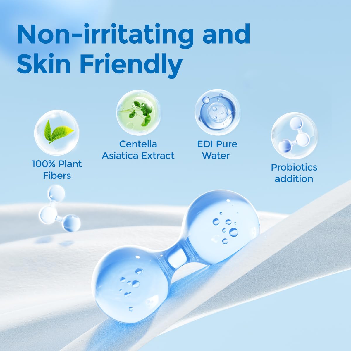 matern'ella Flushable Wipes Extra Large Corner-Connected Wet Wipes Plant Based Fibers With Probiotics Fragrance Free Sewer Safe Butt Wipe Adult 3 Packs of 80