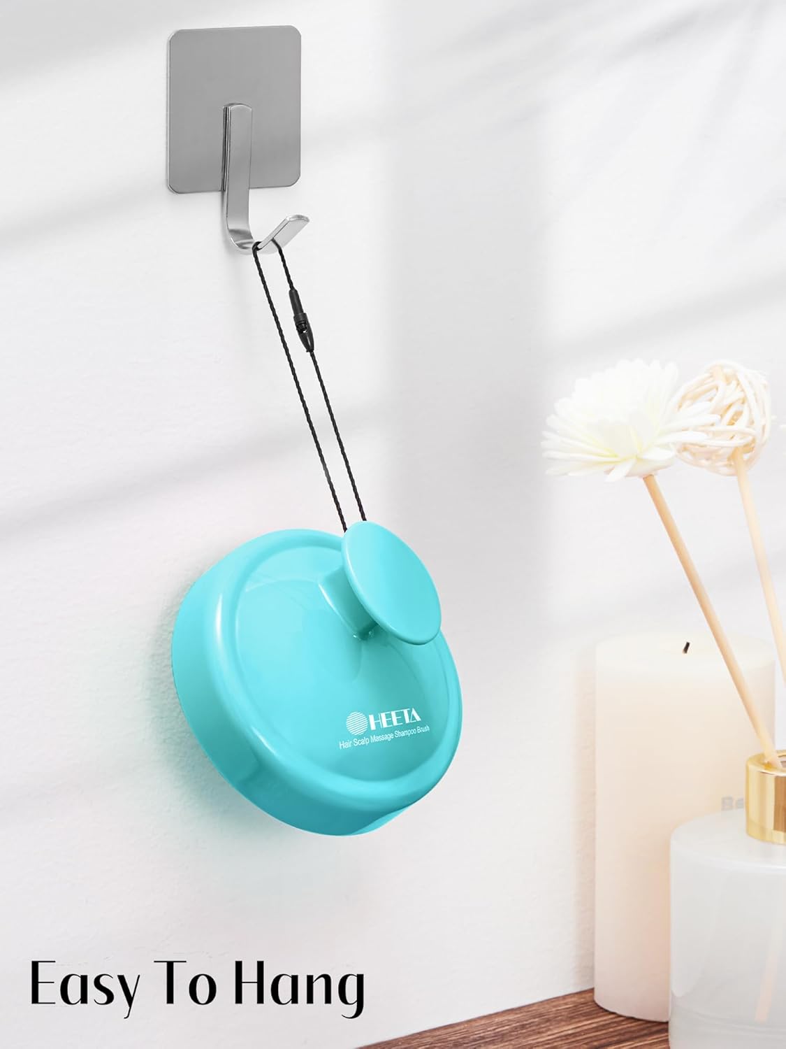 HEETA Hair Scalp Massager for Hair Growth, Shampoo Brush, Scalp Scrubber Exfoliator with Soft Silicone Bristles for Dandruff Removal to Relieve Stress, Wet Dry Use, Green