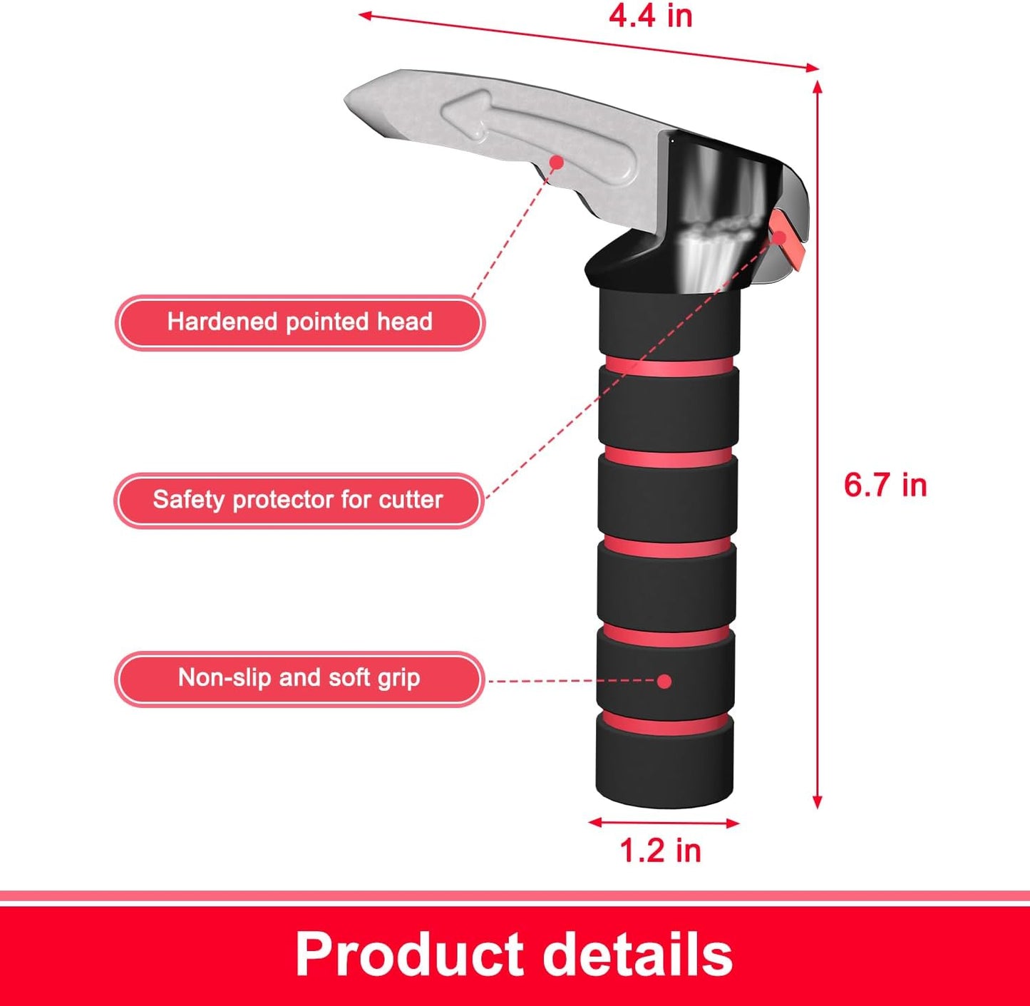 EVEME 2 Pack Car Door Handle for Elderly Car Handle Assist Support Multifunction Door Latch for Seniors and Handicapped