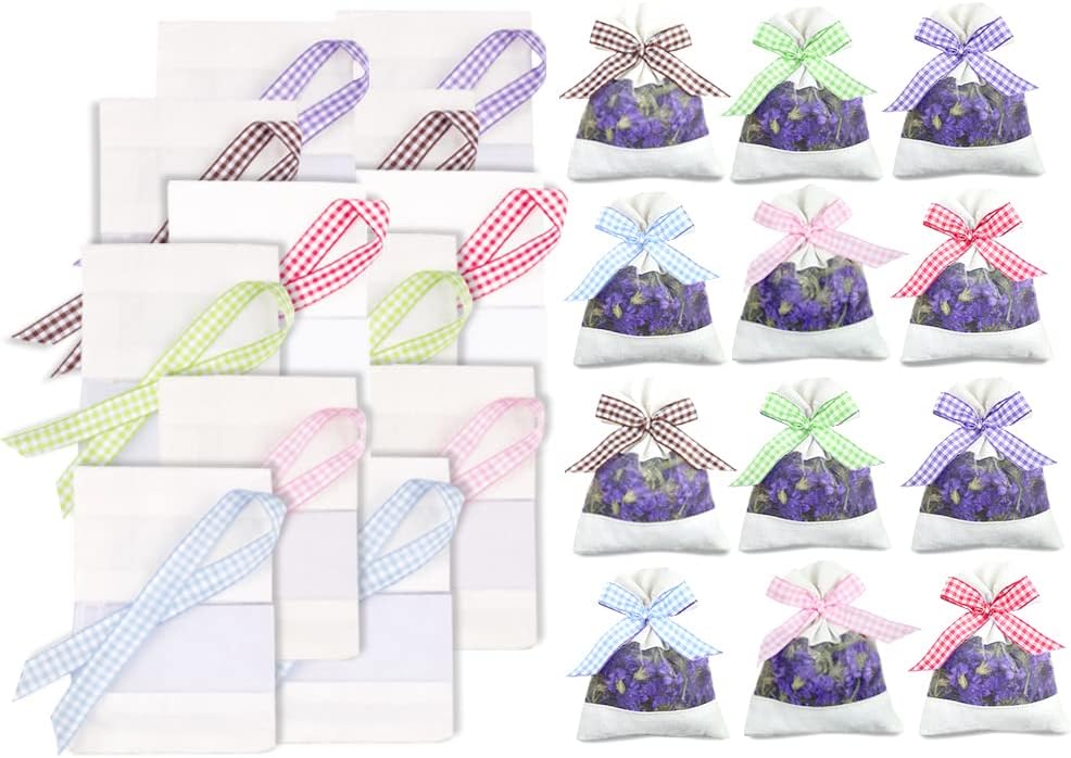 Sachet Empty Bags Linen Fabric Bags Organza Gauze Bags for Lavender, Spice and Herbs