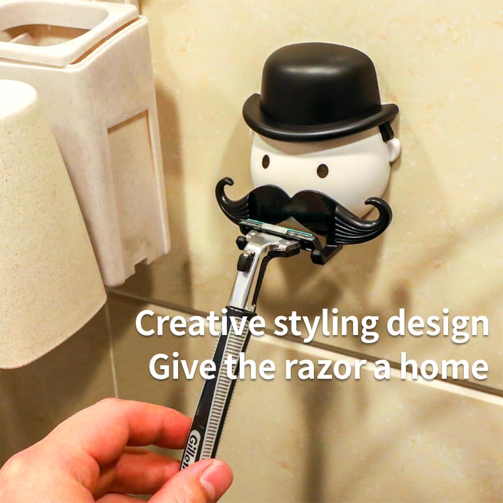 Suction Cup Shaver Holder, Gentleman Shaver Holder, Suitable for Shower, Bathroom, Bathroom, Unique Gift