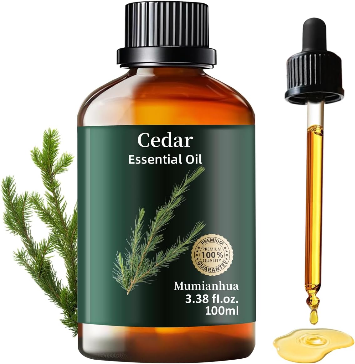 Cedarwood Essential Oil Pure, Mumianhua Natural Cedarwood Oil for Hair, Skin, Diffuser, Aromatherapy, Hair, Aromatherapy, Soap Making, 3.38 Fl Oz