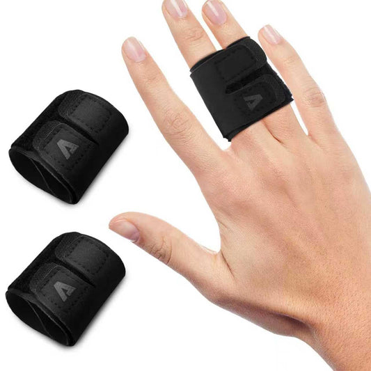 2PCS Finger Splints (No Metal Support) – Adjustable Neoprene Finger Straps/Wraps for Arthritis, Tendonitis & Athletic Stress Relief, Compression Tape for Sports (Basketball, Tennis, Volleyball, Badminton, Golf) – Double Finger Design, L