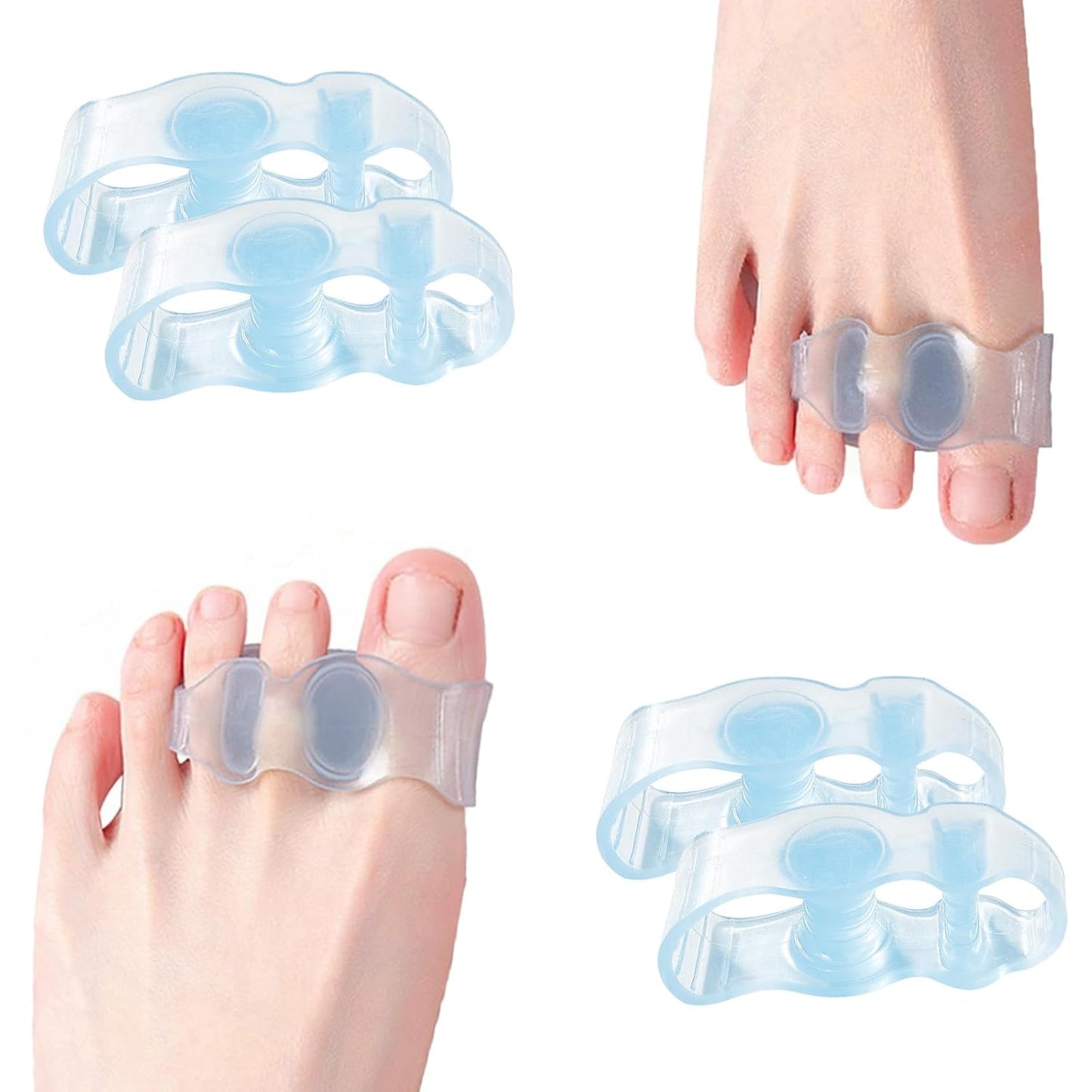 Toe Separators for Correcting Bunions and Restoring Toes to Their Original Shape for Men and Women – Toe Spacers Bunion Corrector (Light Blue)