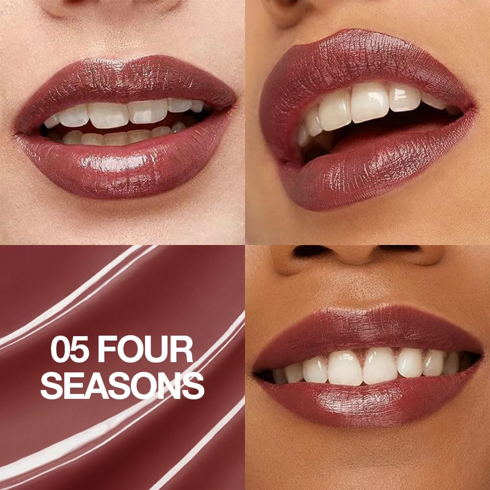 1Pcs Tinted Lip Balm Moisturizing Lipstick – Deep Rose Colored Bean Paste Sheer Hydrating Lip Color for Dry Lips Nourishing Lip Balm for All Women with a Subtle Natural Scent (S05 Four Seasons)