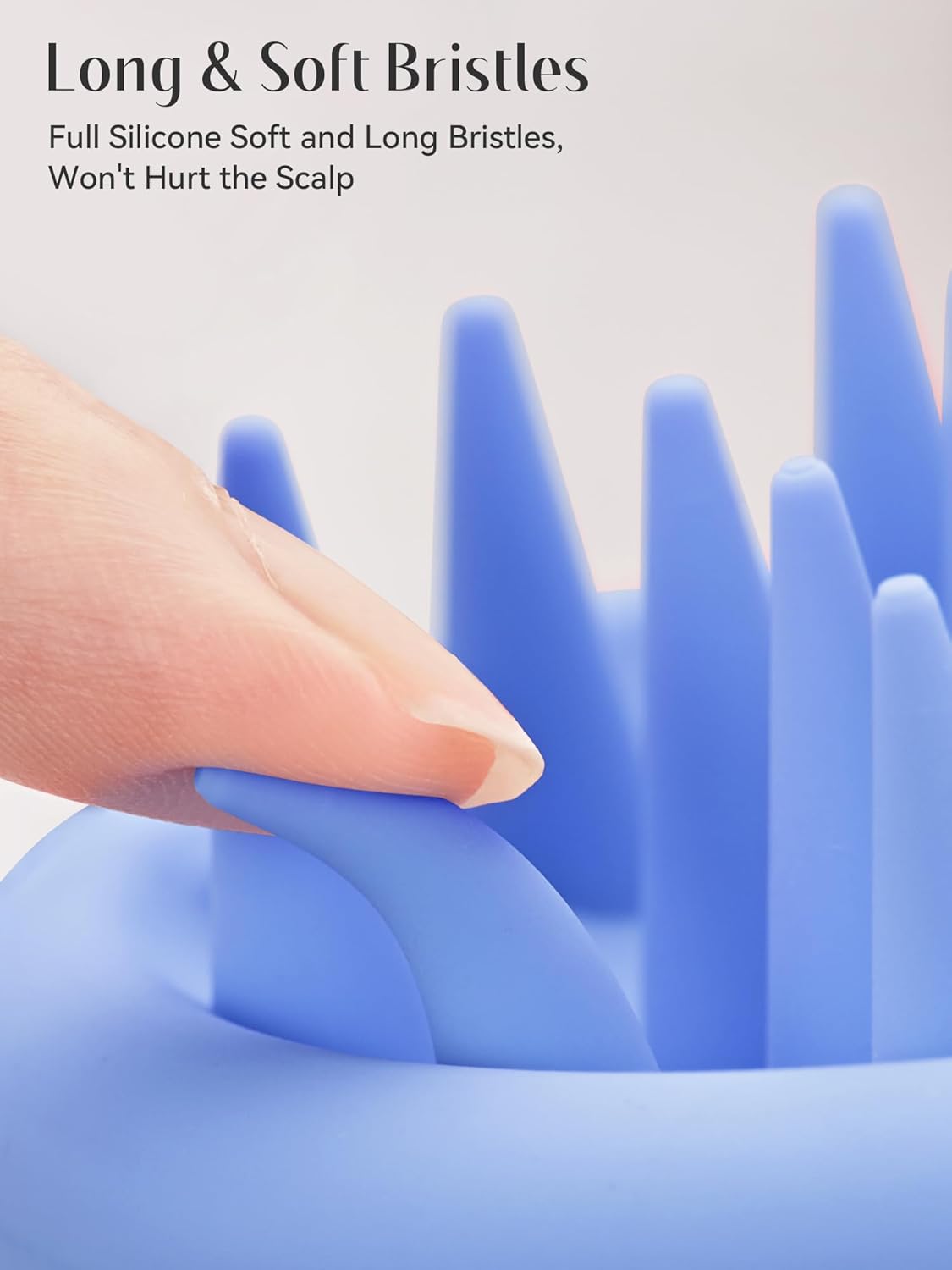 HEETA Scalp Massager Hair Growth, Scalp Scrubber with Soft Bristles, Integrated Silicone Design, Scalp Exfoliator for Dandruff Removal & Relax Scalp, Shampoo Brush Fit Wet Dry Hair Use, Blue