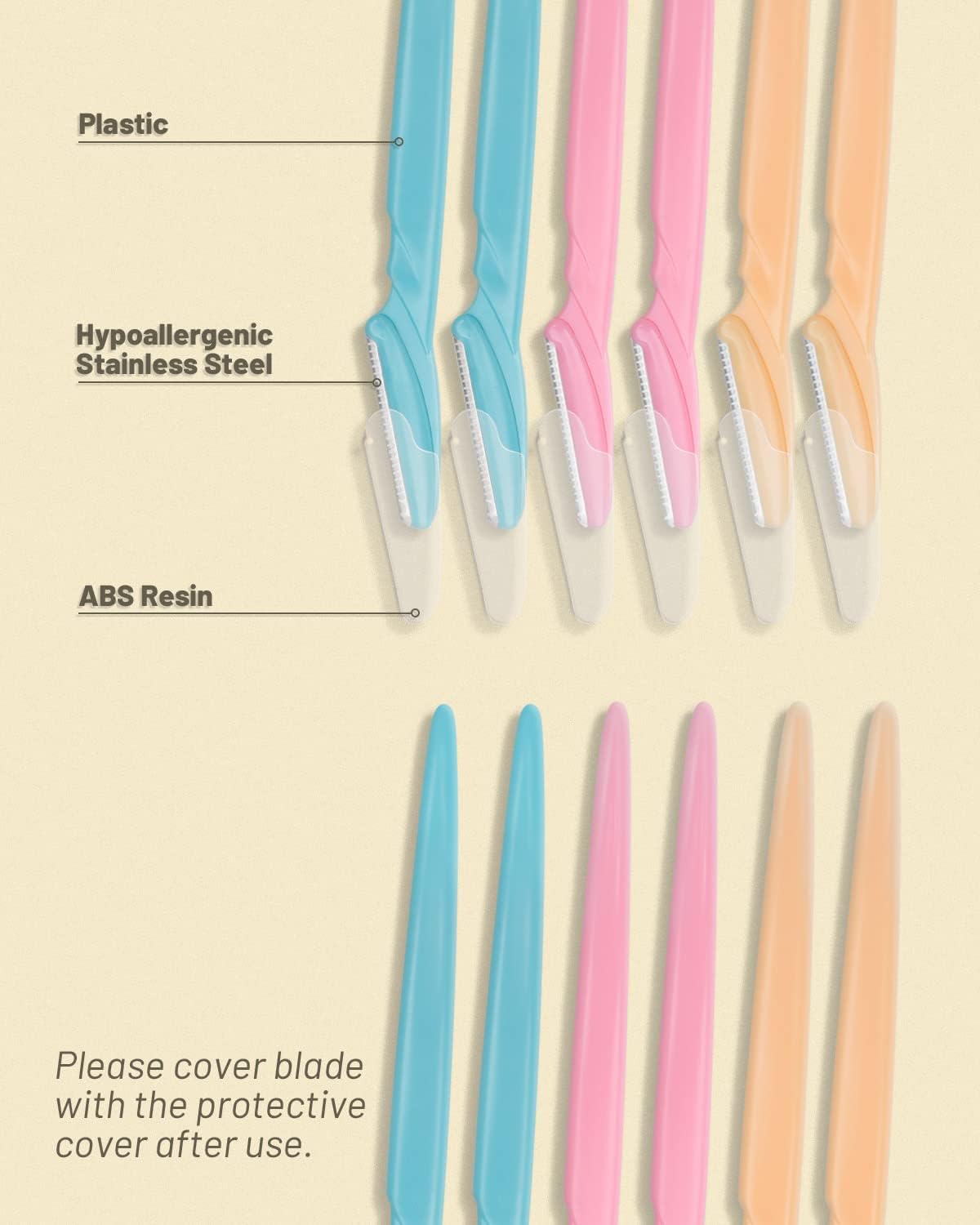 Eyebrow Razor for Women, 120 Pcs Dermaplaning Tool for Face Professional, Face Razor for Women Facial Hair Remover