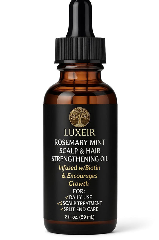 Luxeir Rosemary Mint Hair Growth Oil-Biotin Infused Scalp & Hair strengthening Oil for Thicker,Longer,Healither Hair, Treatment for Thinning Hair-Ideal for Women & Men-2 fl.Oz