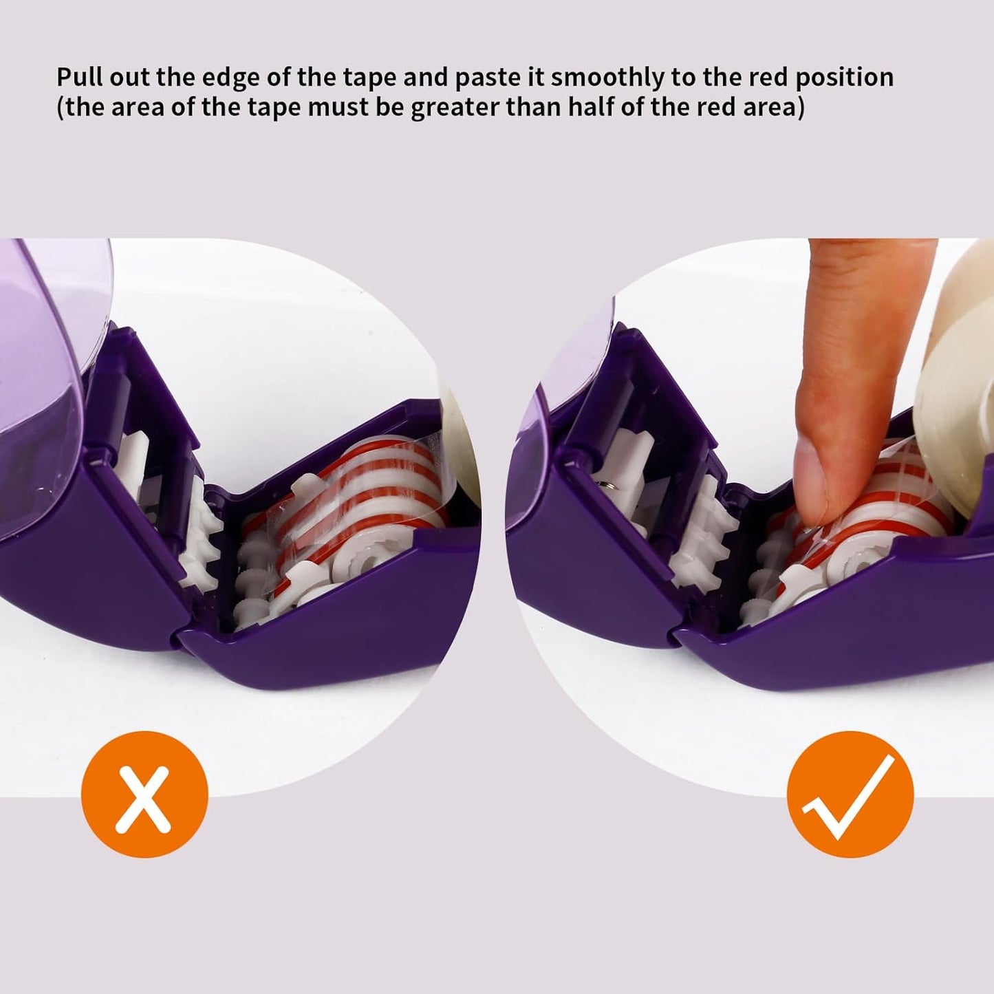 Eagle Automatic Tape Dispenser, Tape Gun, Single Handheld Design, Free 1 Roll of 0.5 Inch (12 mm) and 1 Roll of 0.75 Inch (19 mm) Tapes (Purple)