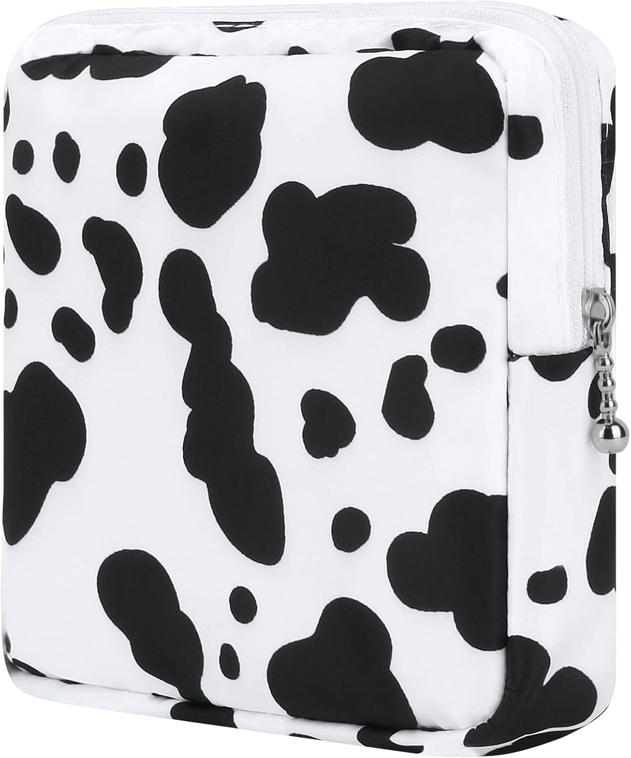 Desing Wish Sanitary Pad Storage Bag Portable Period Bag for Teen Pads/Sanitary Napkins/Small Tampons, Sanitary Napkin Storage Bag First Period Gifts for Teen Girls (Cow)