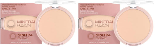 Mineral Fusion Pressed Powder Foundation, Warm 1-0.32oz ea (Pack of 2)