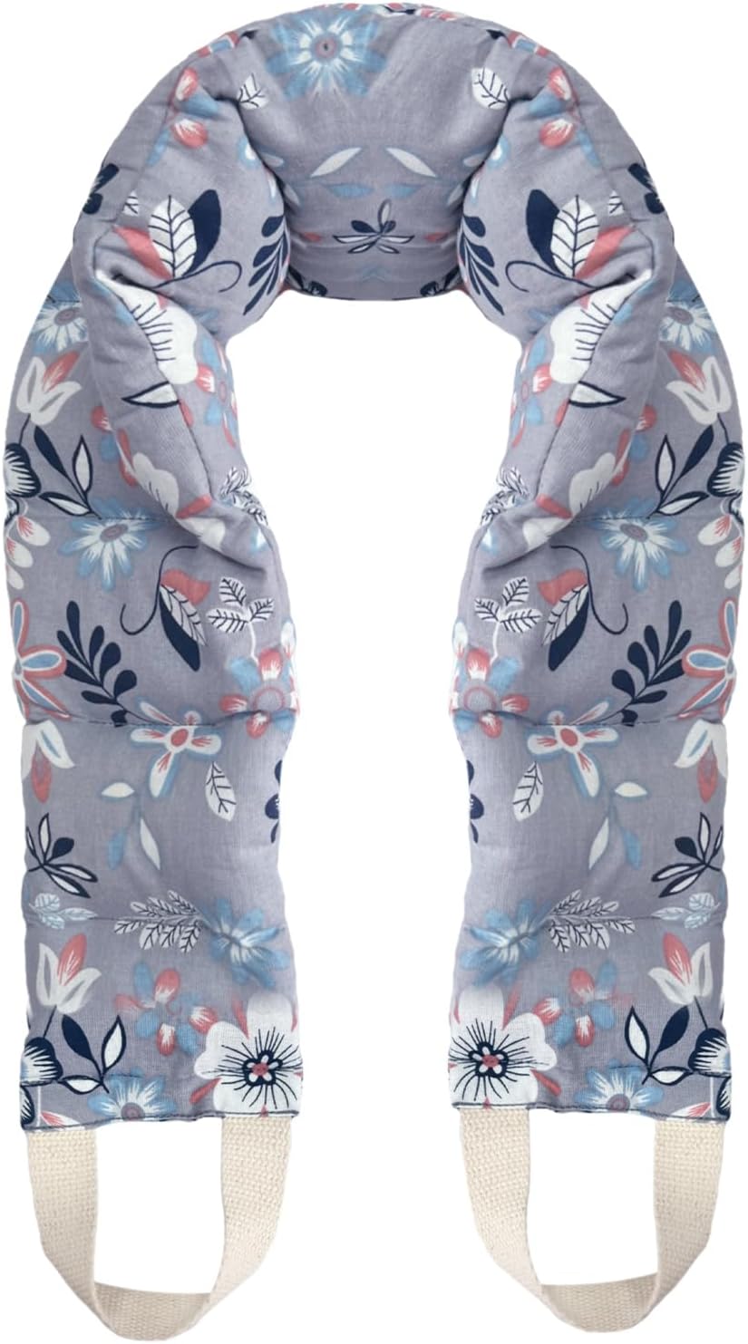 UNCN Long Wide Heating pad for Neck and Shoulders Back 33 * 5.9" microwavable Large Moist Heat Pack Warm hot Compress Neck wrap Weighted Bag Massage Reusable Herbal Nature Calming Portable 1.95Pounds