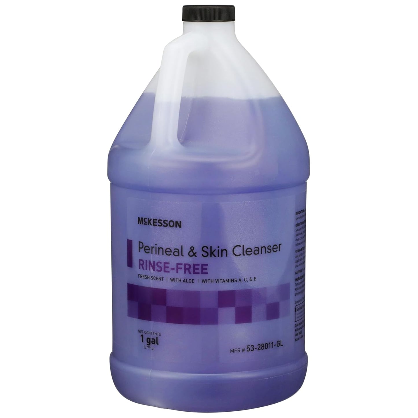McKesson Perineal Skin Cleanser with Aloe, 1 Gallon [Pack of 4] Rinse-Free Body Wash for Incontinence or Ostomy Care, Fresh Scent
