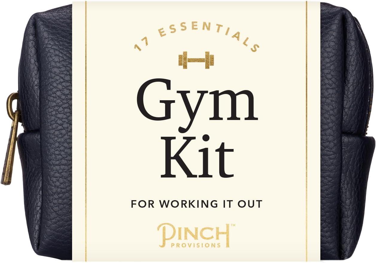 Pinch Provisions Gym Kit, includes 15 Personal Care Essentials for Wellness & Beauty, Perfect for Gifts, Gym Bags, Duffle Bags & Lockers (Navy)