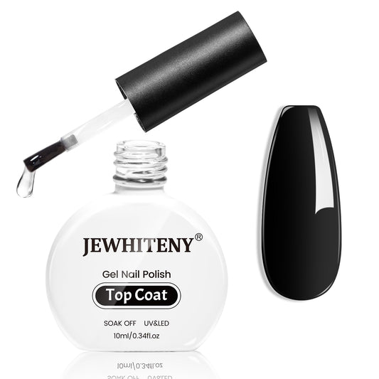 JEWHITENY 10ML Top Coat Nail Polish High Gloss Shine Finish No Wipe No Dip Long Lasting Gel Nail Polish Professional DIY Need U V Lamp Curing