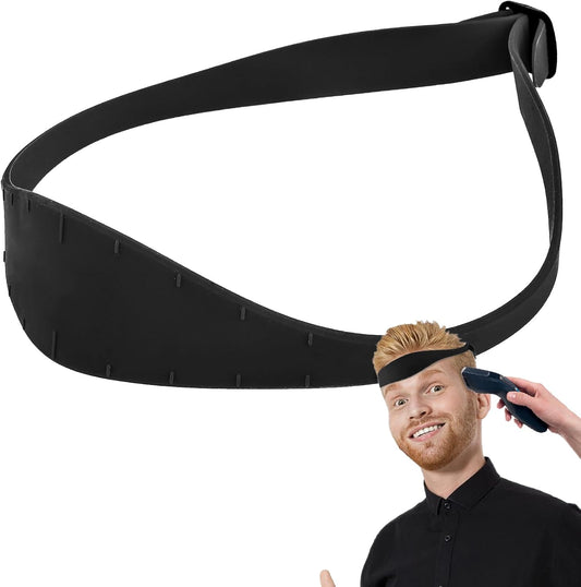 Neckline Shaving Template and Hair Trimming Guide (Black), Silicone Curved Haircut Band for DIY Haircutting Creating Clean Straight Neck Hairline, Fade and Taper Guide for Hair Clippers