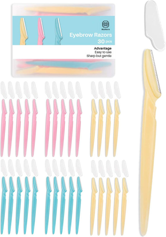 MoHern Dermaplaning Tool for Face, 30 Pcs Dermaplane Razor for Face, Multipurpose Face Razors for Women and Men, Multi-Color