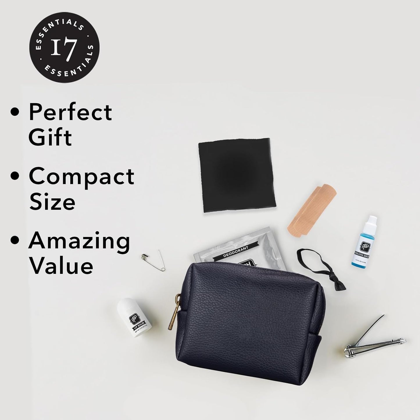 Pinch Provisions Gym Kit, includes 15 Personal Care Essentials for Wellness & Beauty, Perfect for Gifts, Gym Bags, Duffle Bags & Lockers (Navy)