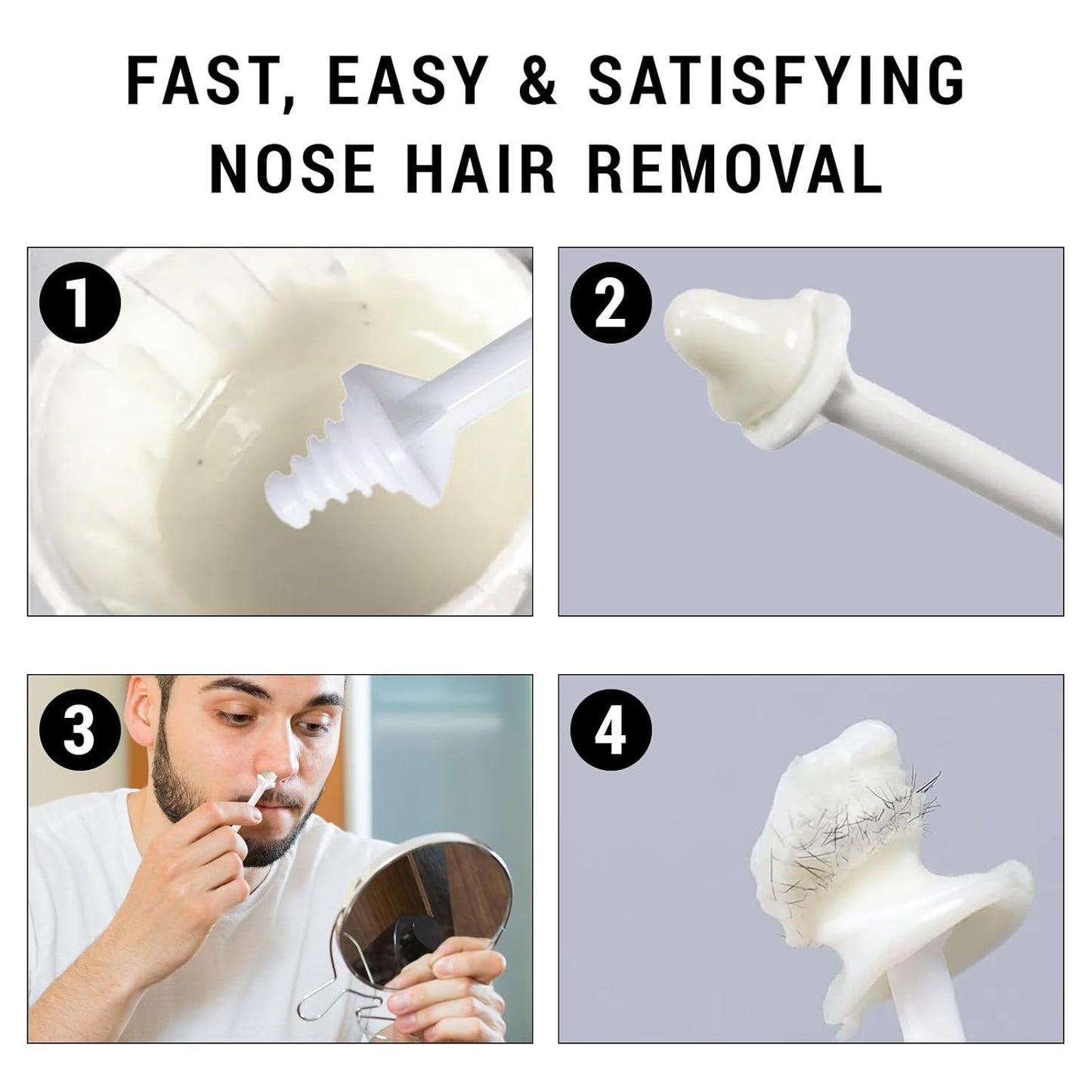 300 Pcs Nose Waxing Sticks, Nose Hair Removal Applicators for Men Women Nostril Nasal Cleaning