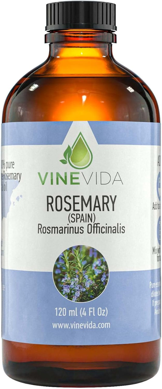 VINEVIDA Rosemary Spain Essential Oil 4 oz - Undiluted, Pure, Vegan, and Sustainable
