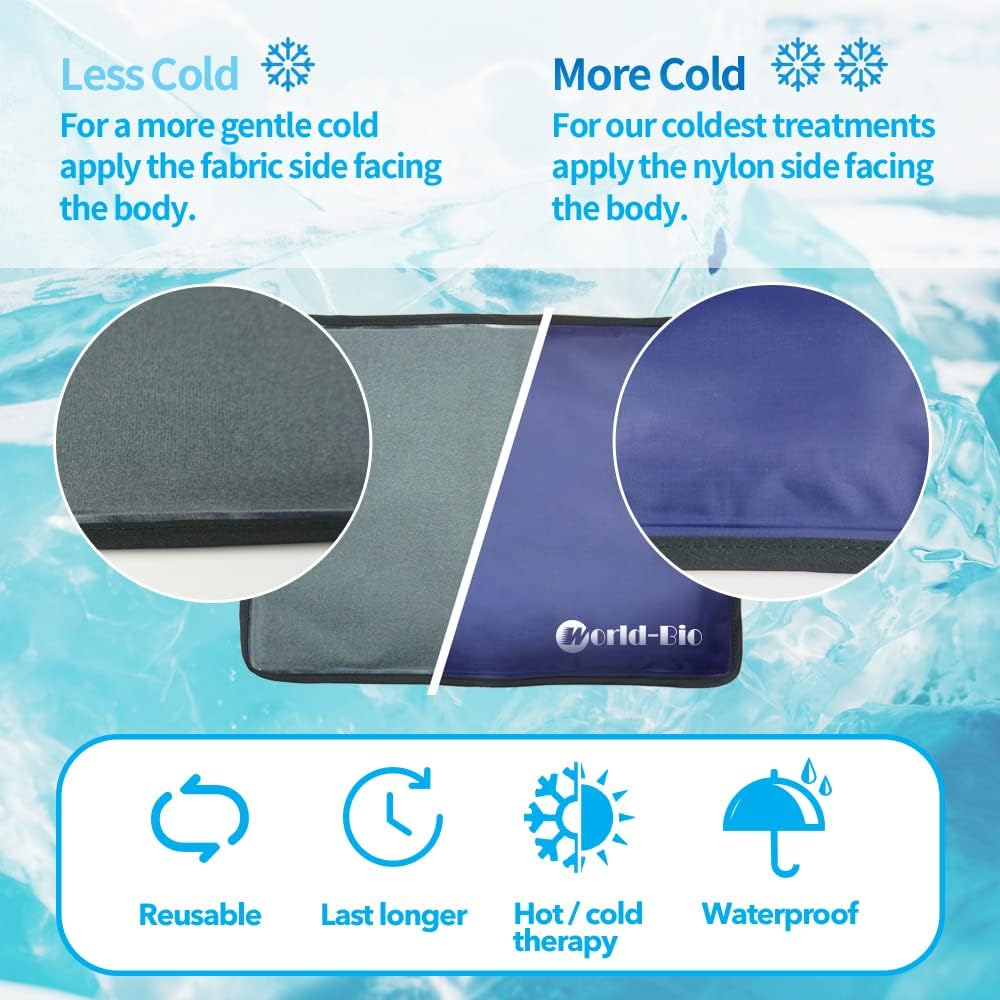 Extra Large Ice Pack for Injuries Reusable, Full Back Ice Pack Large Gel Ice Wrap w/2 Straps Cold Compress for Back Pain Relief from Swelling, Bruises, Sprains, Reusable Cold Pack 23.2" x 14.5"