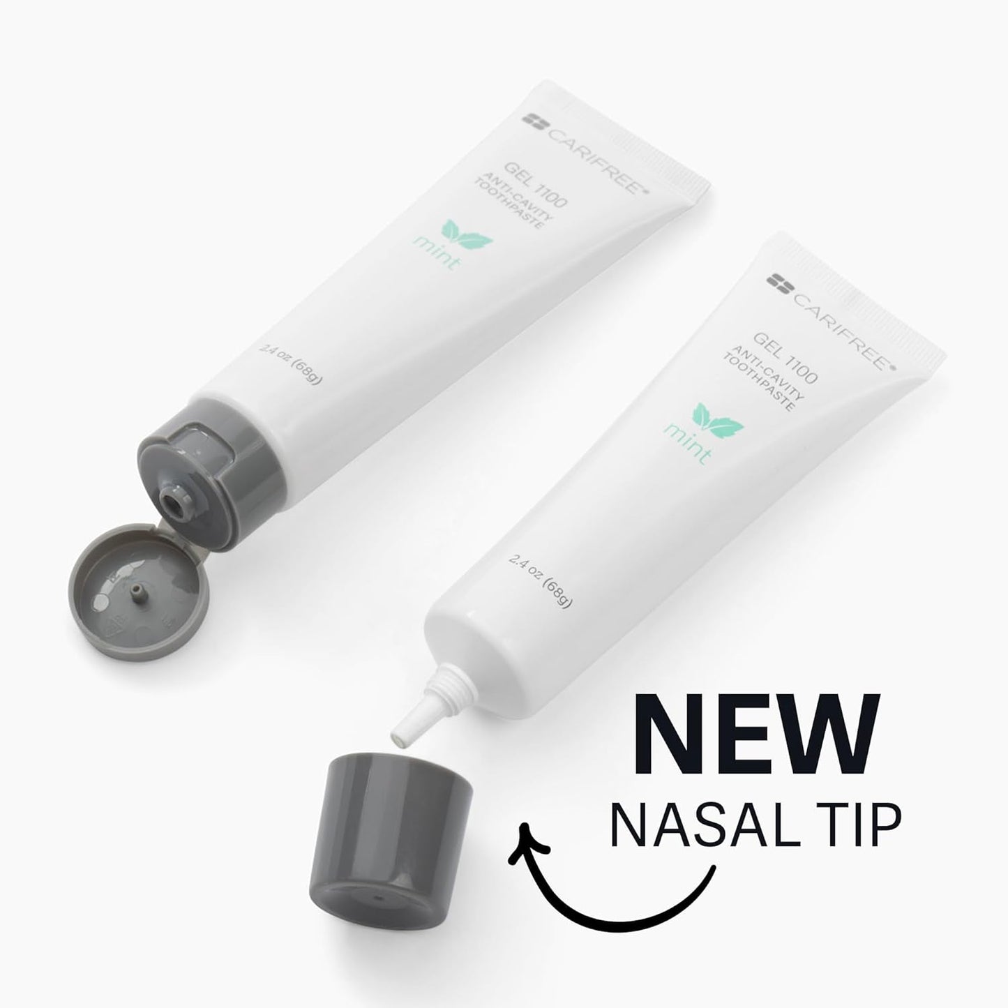 CariFree Gel 1100 (Mint) Anti-Cavity Fluoride Toothpaste with Nano Hydroxyapatite, Enamel Protection, Dentist Recommended for Kids and Adults, Dentist Developed, 2.40 oz. (Pack of 1 + Book)