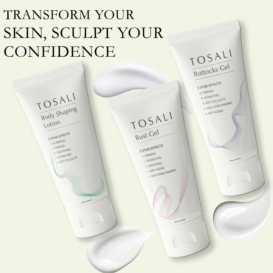 Skin Firming & Skincare Set – Buttocks Gel, Breast Firming Cream & Body Lotion – Anti-Aging, Hydrating, Stretch Marks & Cellulite Care with Caffeine & Aloe Vera