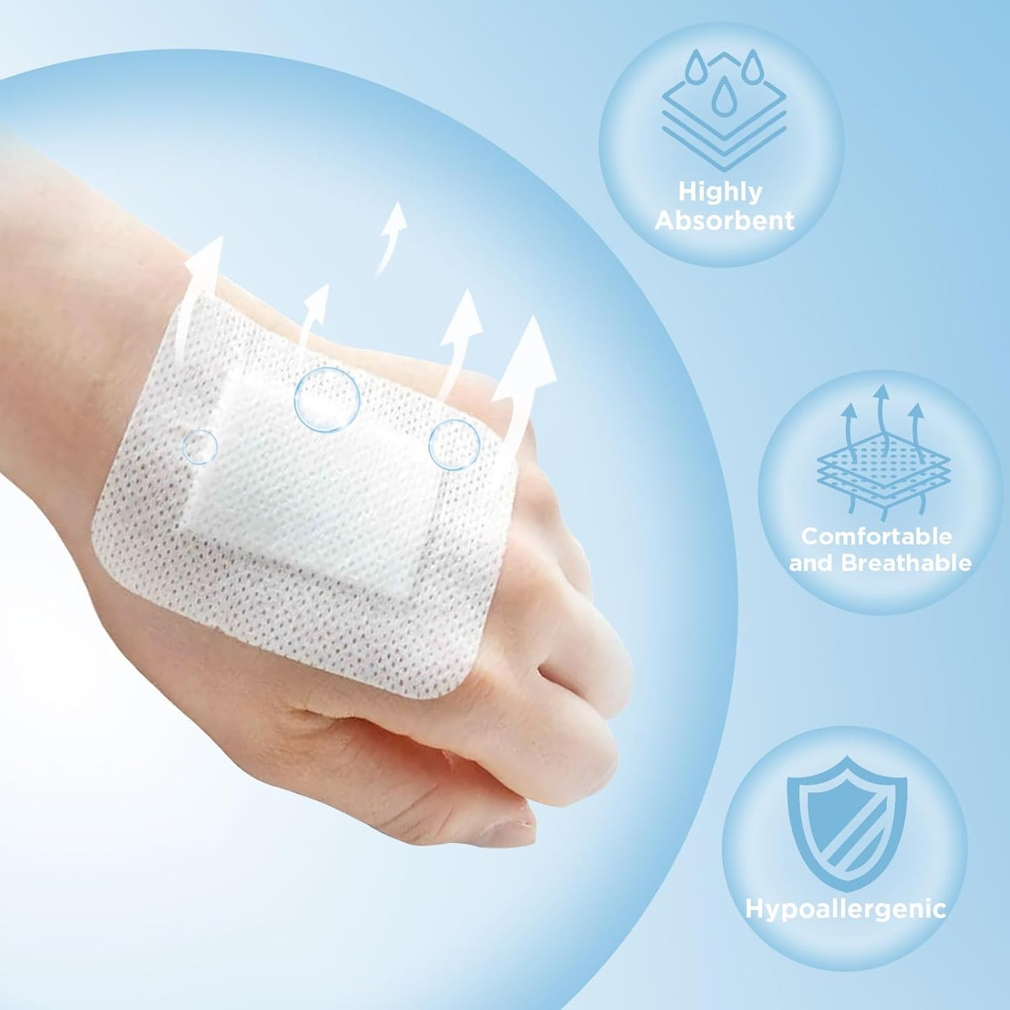 OK TAPE Bordered Gauze Island Dressing 6"x6",25 Count Wrapped Gauze Pads,Non-Woven Sterile Wound Dressing with Highly Absorbent Pad,Soft and Breathable Bandages for Wounds, First Aid