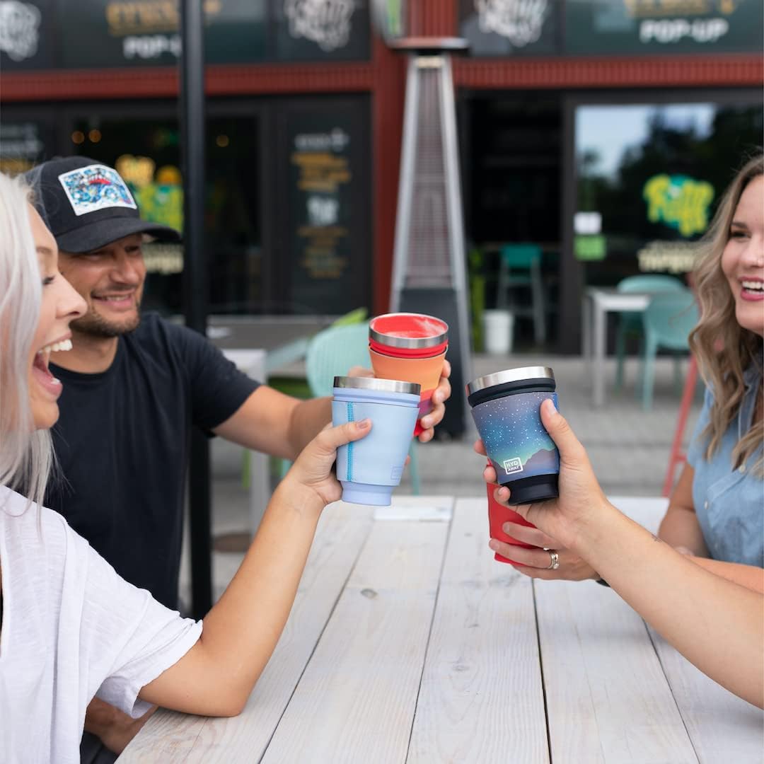 HYDAWAY 16oz Collapsible Tumbler - BPA-Free, Reusable Silicone Cup with Lid & Insulating Sleeve - Perfect for Coffee, Travel, and Everyday Use