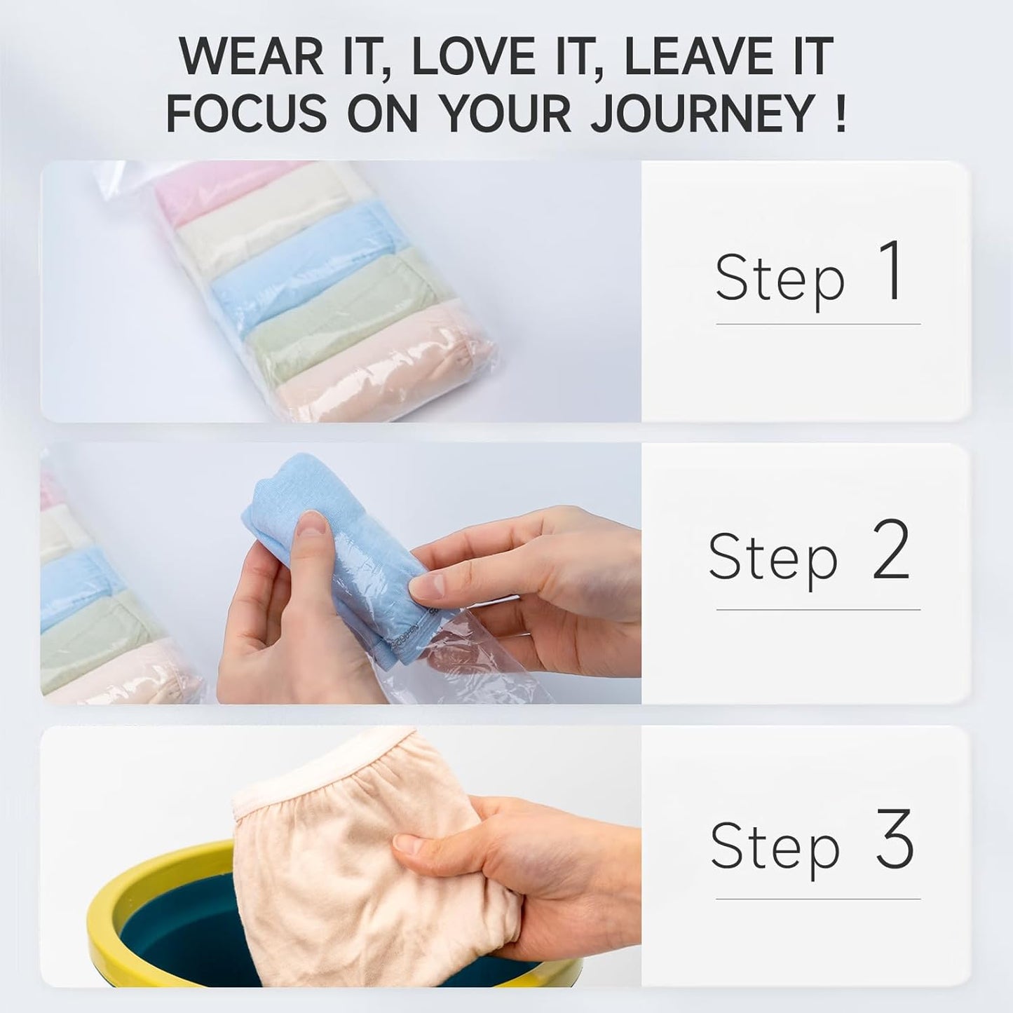 Disposable Underwear for Women Travel-Hospital Stays- Pure Cotton Ladies Brief Panties Multicolor (10pk)