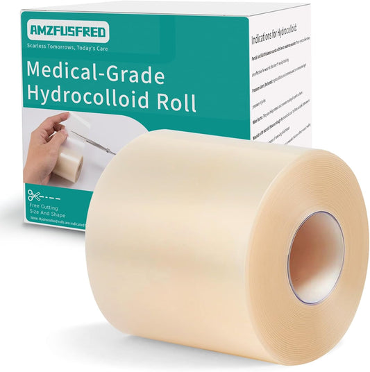 Upadated Hydrocolloid Bandages,2in*12ft Hydrocolloid Roll for Wound Care,Medical-Grade Hydrocolloid Patch Bandages with Self-Adhesive, Flexible & Waterproof DIY Size & Shape