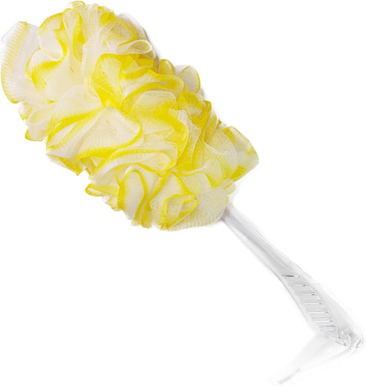 PPHAO - Back Bath Brush - Long Handle Shower Scrubber - Yellow Loofah Exfoliating Body Scrubber for Men and Women - 1 Pack