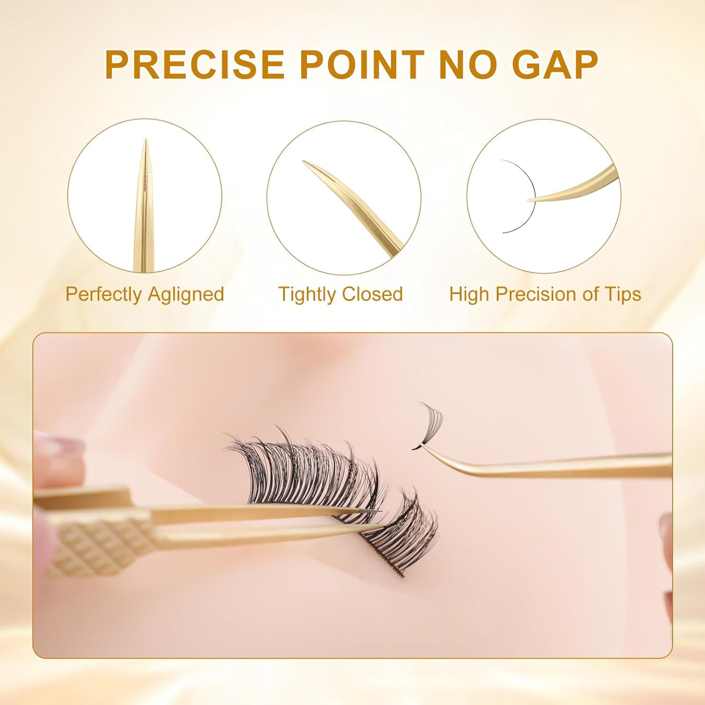 NAGARAKU 1 Pair Precision Fiber Tip Tweezer for Eyelash Extensions Professional Eyelash Tweezers Antistatic Straight & Curved Tip Tweezers with Box(Isolation & Volume Lash Tweezers AG-01 & AG-02)