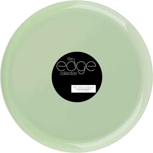 PLASTICPRO [30 Pack 8.6''] Mint Green Plastic Party Plates Edge Collection Premium heavyweight Elegant Disposable Tableware Dishes