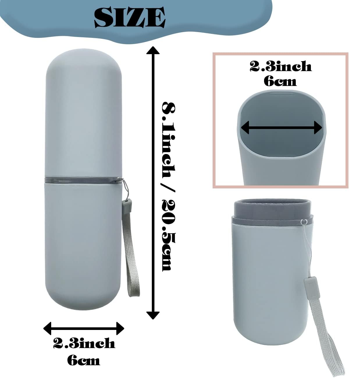 HEIPINIUYE Light Blue Travel Toothbrush Holder, Toothbrush and Toothpaste Travel Case Portable Toothbrush Holder with Cover for Traveling Bathroom Business Camping School